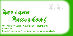 mariann mauszkopf business card